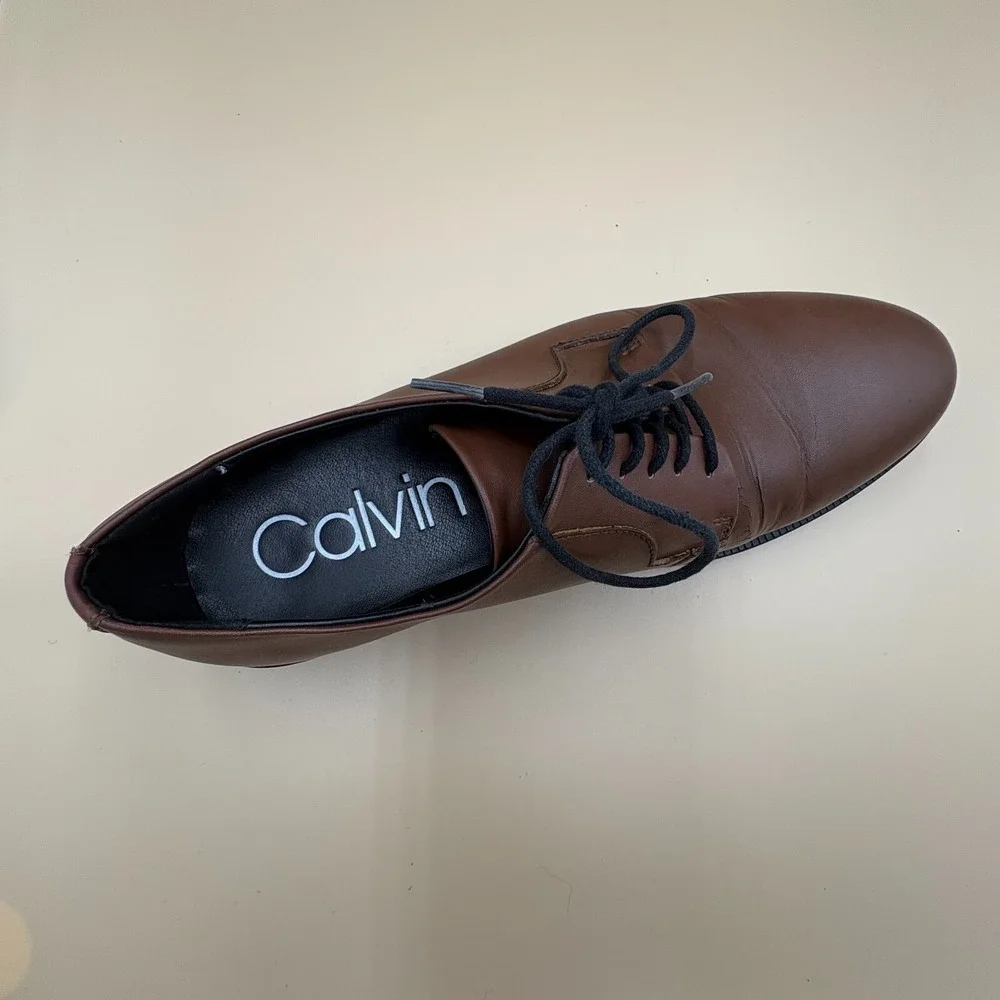Calvin Klein Men's‎ Oxford Dress Shoes, Color Brown, Size 11